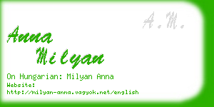 anna milyan business card